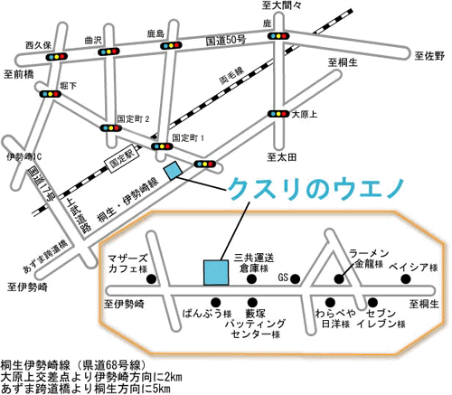 クスリのウエノ 地図
